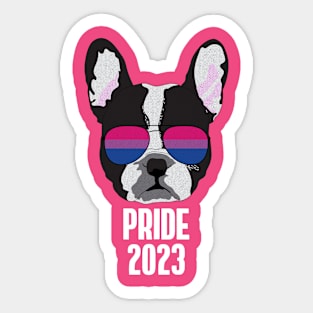 PRIDE 2023 - Boston Terrier Dog Bi Bisexual Pride Flag Sticker